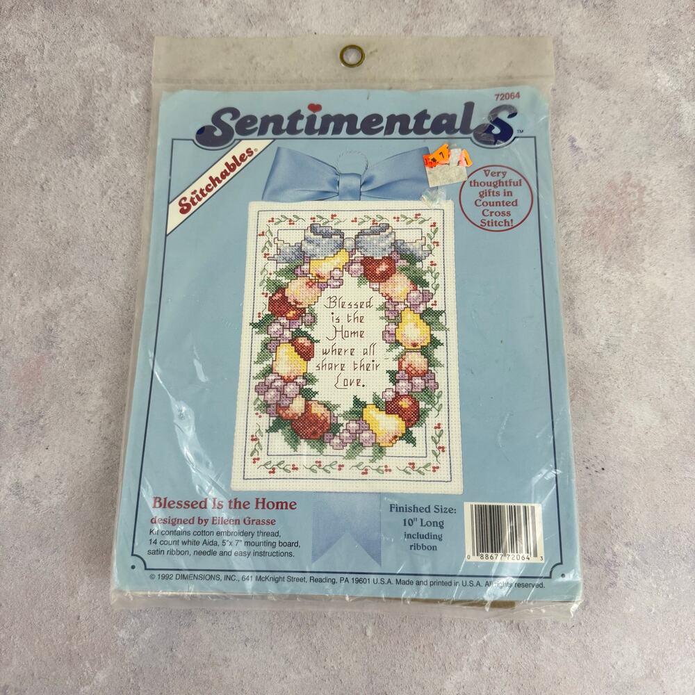 Dimensions Sentimentals Blessed is the Home Counted Cross Stitch Kit 72064 Vtg